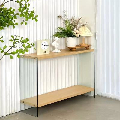 Rectangular Console Table Console Entryway Table Tempered Glass Frame For Living Room, Foyers by Wrought Studio