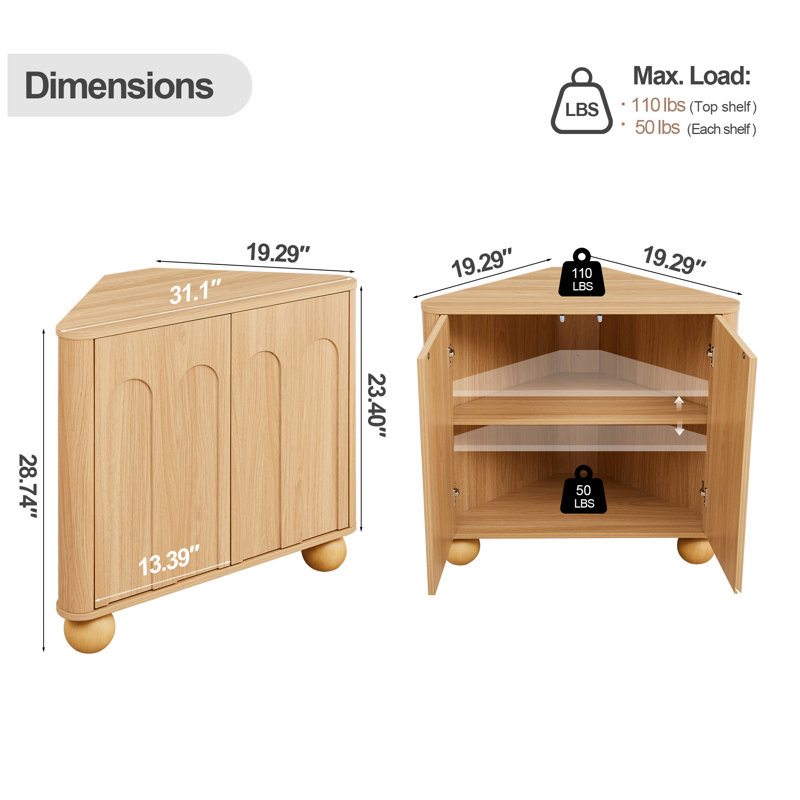 31" Corner Accent Cabinet, Yellow