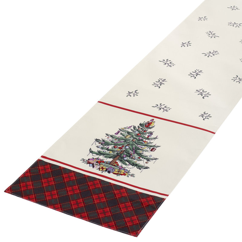 Spode Tree Tartan Christmas Table Runner, 90" x 14"