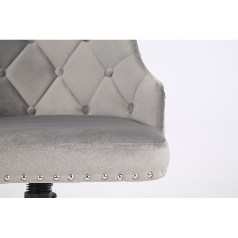 Andromeda Velvet Office Chair, Grey