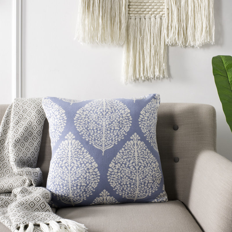 Arctic Floral Cotton Throw Pillow