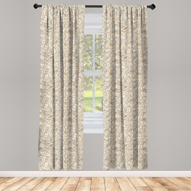 Floral Semi-Sheer Rod Pocket Curtain Panels, 28" x 84"