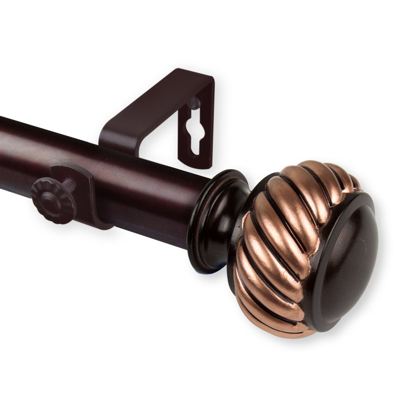 Tringle à rideaux simple bourgogne, Bronze, 28 po-48 po