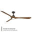 Ventilateur de plafond intelligent en bois naturel 72 po Carve avec trousse d'éclairage à DEL sélectionnable 2700K-3000K-4000K-5000K et télécommande incluse-116667950-116667948