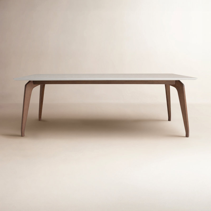 Modern Brazilian Glass Dining Table, Off White, 29.5" H x 86.5" L x 43.5" W