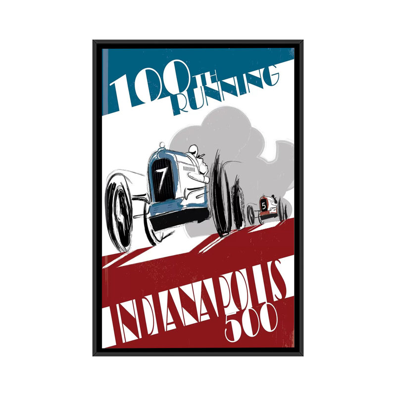 " Indy 500 " by Fly Graphics, Black Framed Canvas, No Mat, 60" H x 40" W x 1.5" D