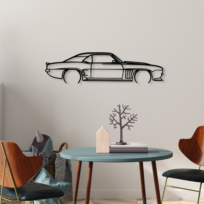 Élégant accessoire mural décoratif en métal, noir, 27,6 po x 7,1 po | 100% métal, épaisseur: 0,06 pouce | Fixation murale facile avec crochet arrière | Parfait pour la décoration de la maison ou du bureau, design moderne et élégant