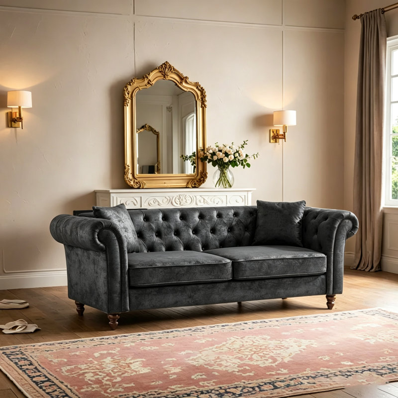 Divan Chesterfield, Noir