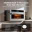 Four à micro-ondes à convection intégré de 30 po, 1,6 pi cu, 1000 W, friture à l'air, cuisson par capteur, 10 modes de cuisson, acier inoxydable, porte rabattable