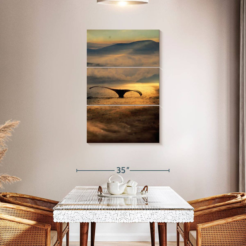 Brampt Alaska Whale Tail Dive, 45" H x 28" W