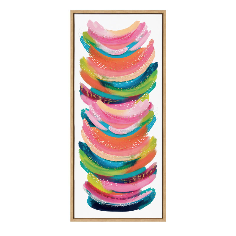 «Bright Abstract» par Jessi Raulet de Ettavee, reproduction d'art sur toile encadrée, 18 po x 40 po, Toile avec cadre naturel