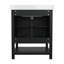 Ensemble de meuble-lavabo simple autoportant avec lavabo encastré et tablette de rangement ouverte Ajmer-192355419-197315438