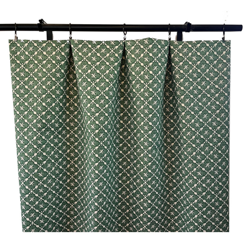 Rideaux géométriques vert sapin, L 25 po x L 84 po