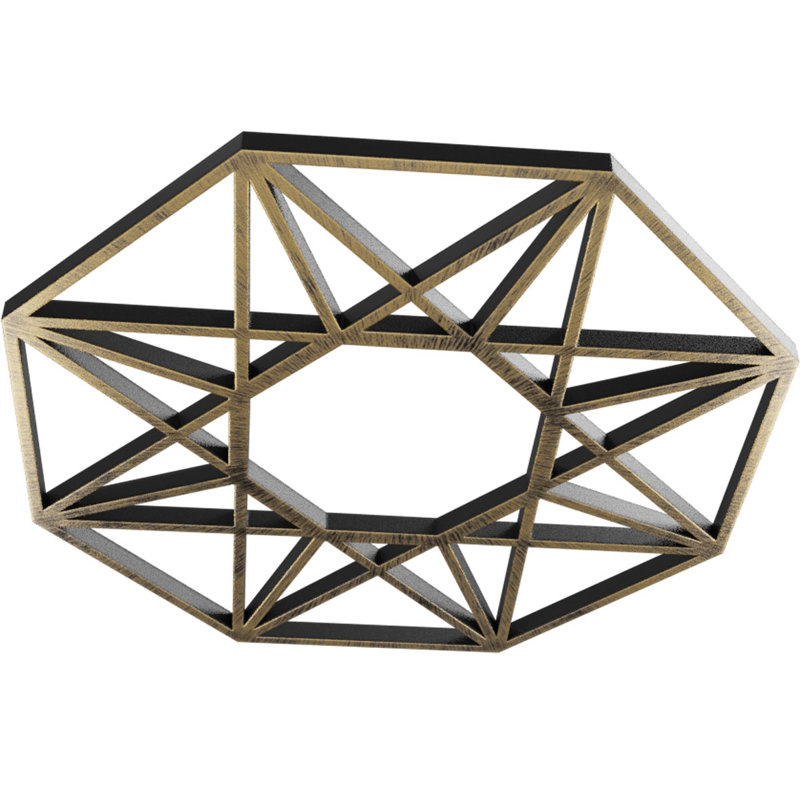 Médaillon de plafond 16 pi x P 16 po x P 6 1/4 po x P 1,5 po Guardian, H 20 po x l 20 po x P 0,50 po, Or pâle antique