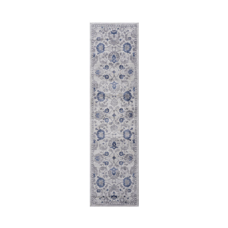 Tapis oriental bleu Collection, Tapis de couloir 2 pi 2 po x 8 pi