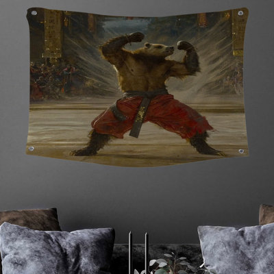 Tapisserie murale ours, art mural animaux