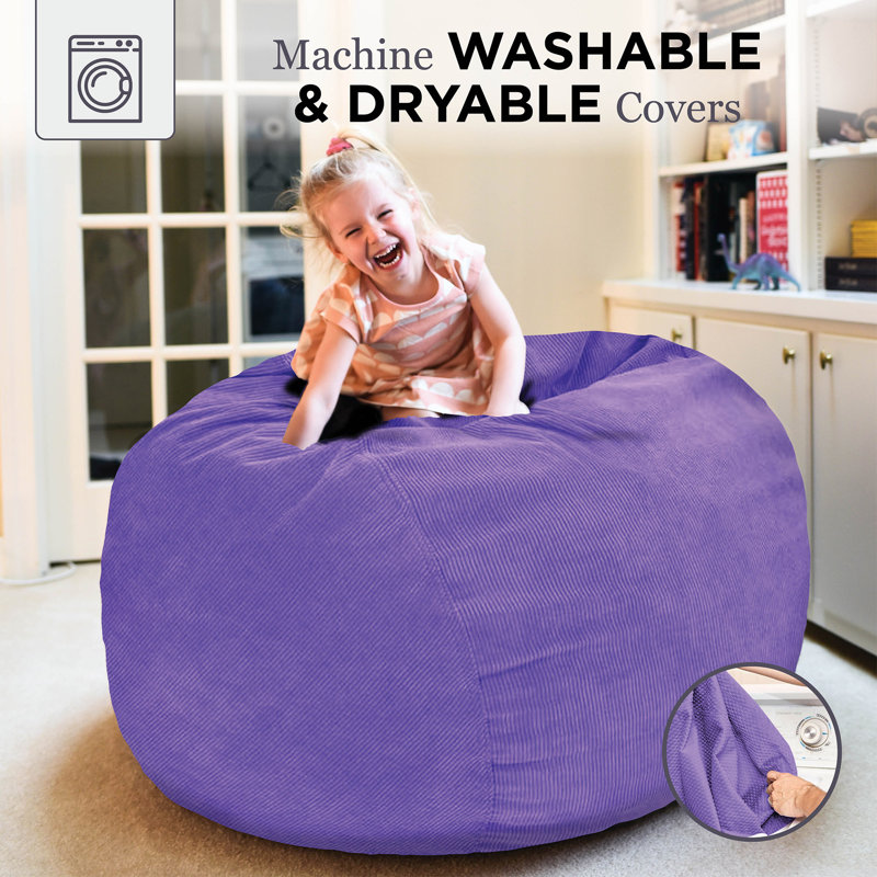 CordaRoy's Corduroy Convertible Bean Bag Chair, Small (Full), Very Peri Purple Corduroy