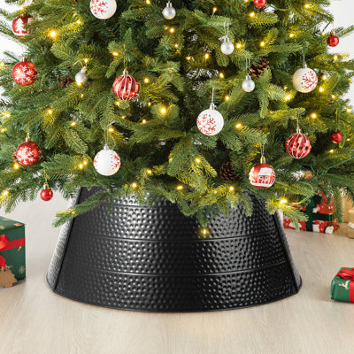 26"D Black Hammer-harden Metal Tree Collar(KD)
