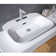 WS Bath Collections Edge 17.3'' Glossy White Ceramic U-Shaped Bathroom Sink with Faucet and Overflow