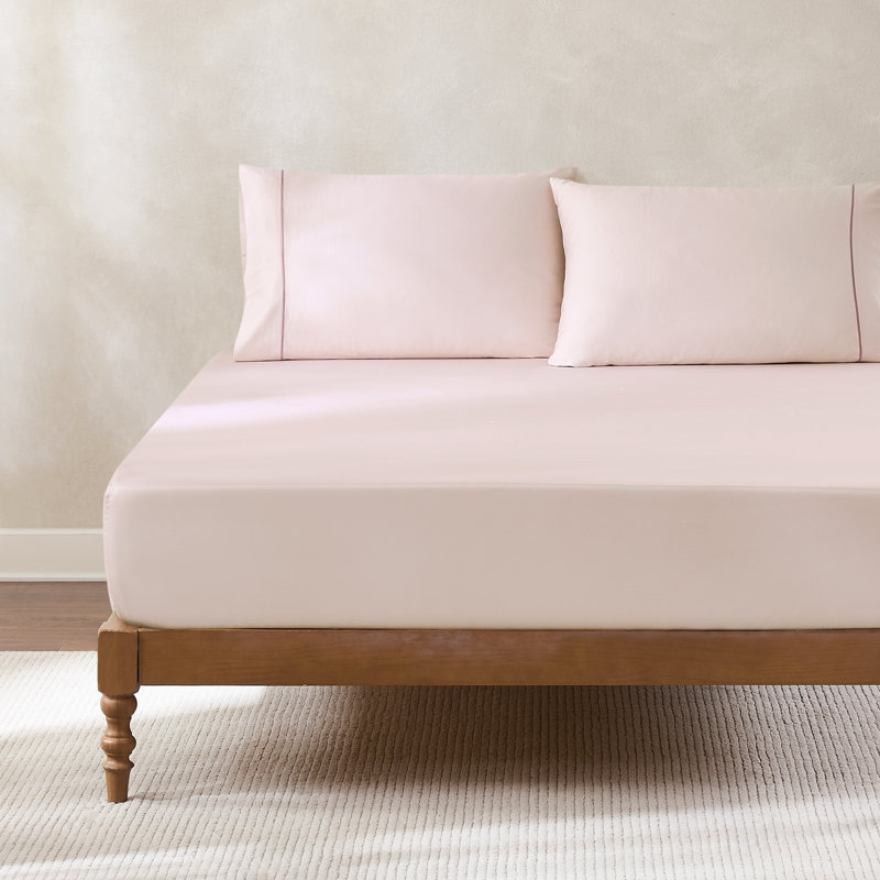 Linear Cotton Sheets Hushed Violet 4 Piece Set Queen, Queen Sheet Set, Pink