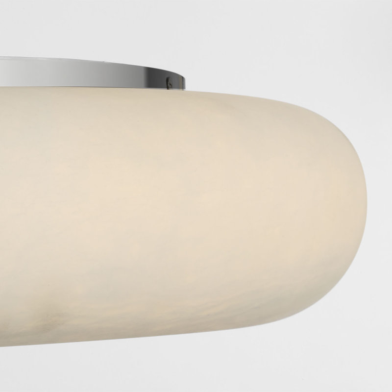 Kelly Wearstler Formosa 22" Flush Mount, Alabaster/Polished Nickel