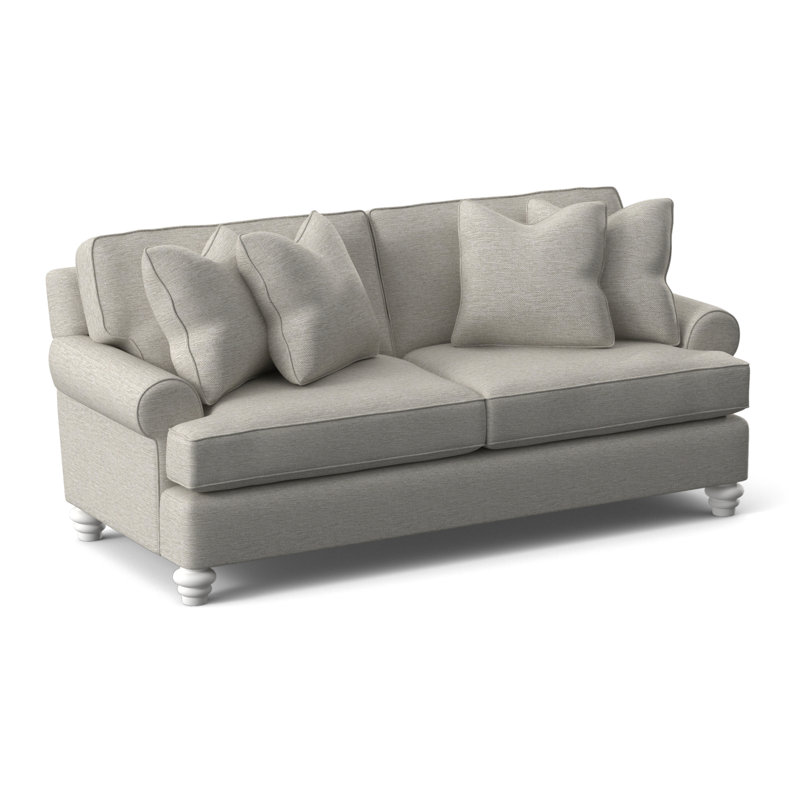 Lowell Upholstered 86'' Sleeper Sofa, Frost White Finish, White Performance Fabric; 0851-94, Gel Memory Foam Mattress