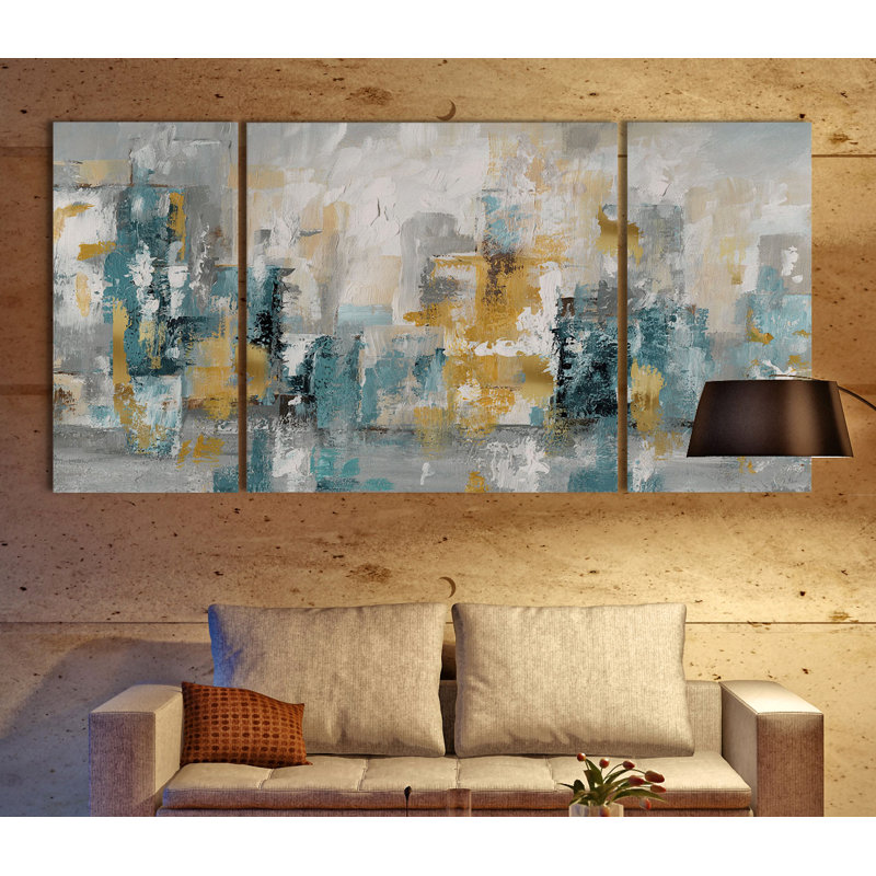 Ensemble de 3 reproductions d'images sur toiles tendues « City Views II » Aaliyan, H 32 po x l 64 po x 1,5 po