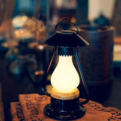 Bonfire Cordless LED Outdoor Table Lamp With Dimmer, Built-In Rechargeable Battery, 3-Level Brightness With Power Bank