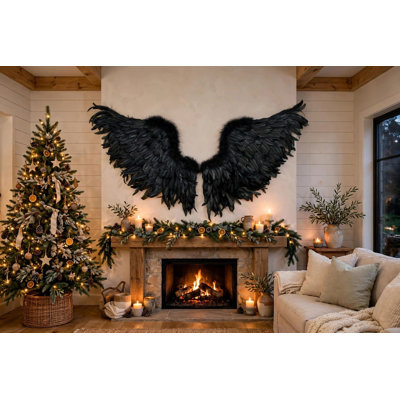 Large Black Angel Wings