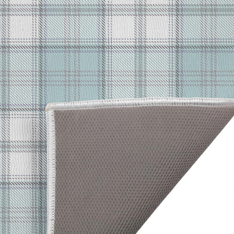 Bully Plaid Outdoor Doormat, Blue, 21" W x 34" L