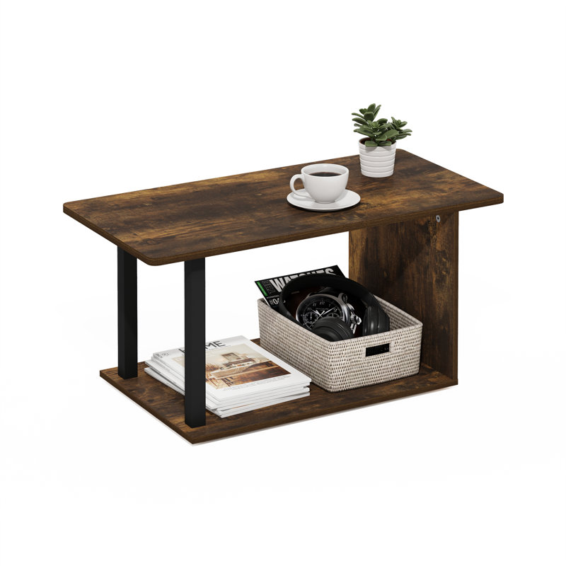 Table basse 17 Stories Marcelino Home Living, Pin ambré / noir
