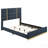 Navy Upholstered Queen Panel Bed