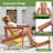4PCS Solid Wood Garden Chair w/ High Backrest Wide Armrests & Contoured Seat