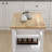 Rolling Kitchen Island Trolley With Drawer And Solid Wood Countertop Ample Space