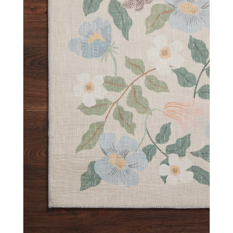 Rifle Paper Co. x Loloi Cotswolds COT-02 Primrose Sand Rug, Runner 2' x 5'