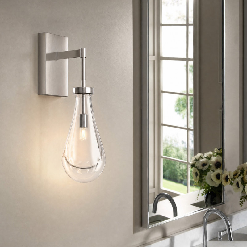 1 - Light Luxury Raindrop Wall Sconce, Brushed Nickel