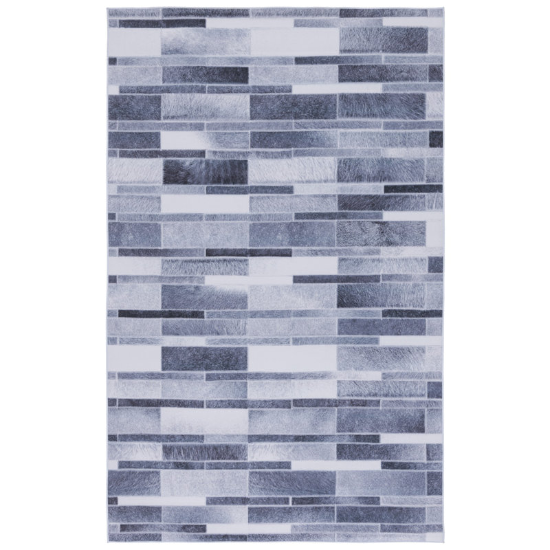 Faux Hide Performance Machine Washable Geometric Rug, Rectangle 3' x 5'