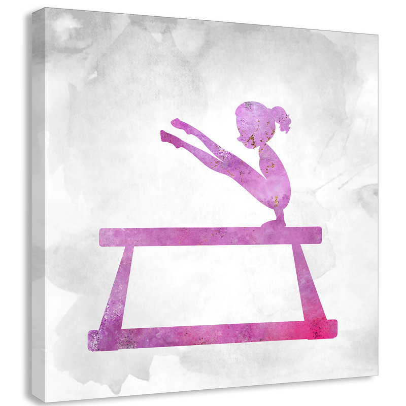 Gymnastique 3, impression sur papier, H 24 po x l 24 po x P 1,5 po, Toile