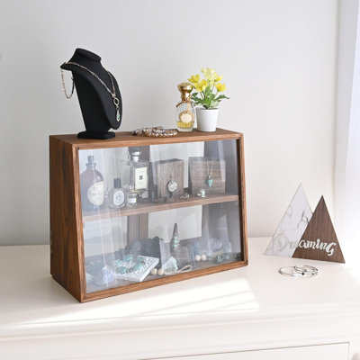 Vitrine en bois trempé avec portes doubles