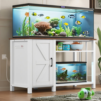 Ato 55-75 Gallon Rectangle Heavy Duty Aquarium Stand with Power Outlets