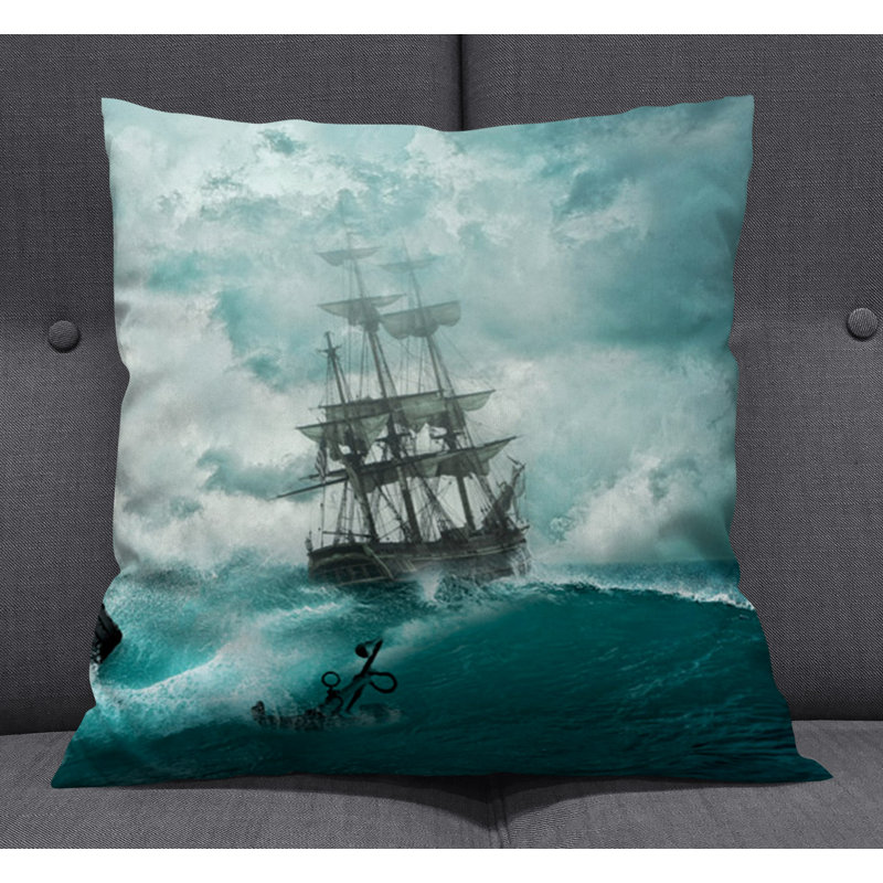 Throw Pillow With Insert, Blue 2, 18"H x 18"W