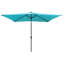 Parasol rectangulaire turquoise de 3 x 2 m avec éclairage DEL - Imperméable, inclinaison par manivelle et bouton pour jardin, piscine et extérieur, éclairage solaire, fonction fondue-134737658-134737661