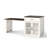 83.1" Extendable Kitchen Island with Slide-Out Dining Table, Creamy White MDF and Glass Console