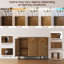 Buffet à 3 tiroirs et 2 portes, meuble de cuisine en bois avec tablette réglable, couleur noyer brun