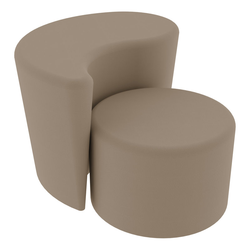Tabouret cylindrique structuré en savoir plus, Taupe hachuré, H 18 po x l 18 po x P 18 po