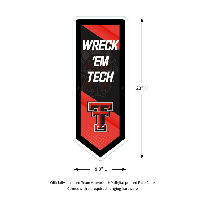 Enseigne murale NCAA Team Pennant, Université Texas Tech