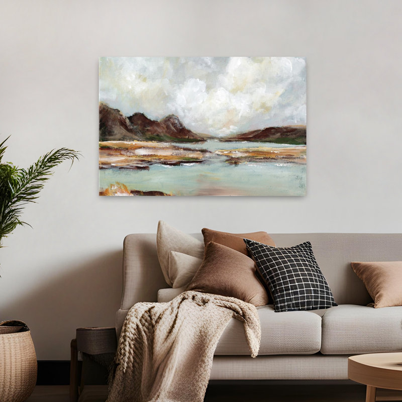 A Coastline Abstract Coastal Landscape Art, H 32 po x l 48 po