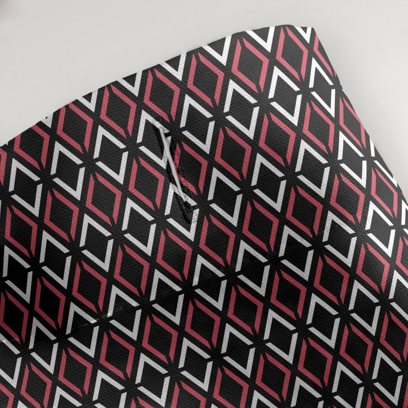 Rideau de douche simple hexagonal classique, Rouge, Classic Arrow Diamonds 