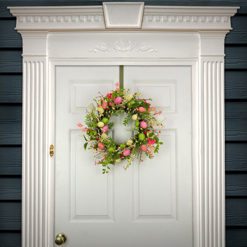 Couronne de fleurs en fleurs, Rose / vert