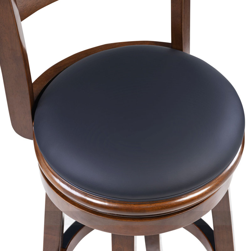 Analuz Swivel Upholstered Counter Stool with Solid Wood Frame, Extra Tall (34" Seat Height), Cappuccino